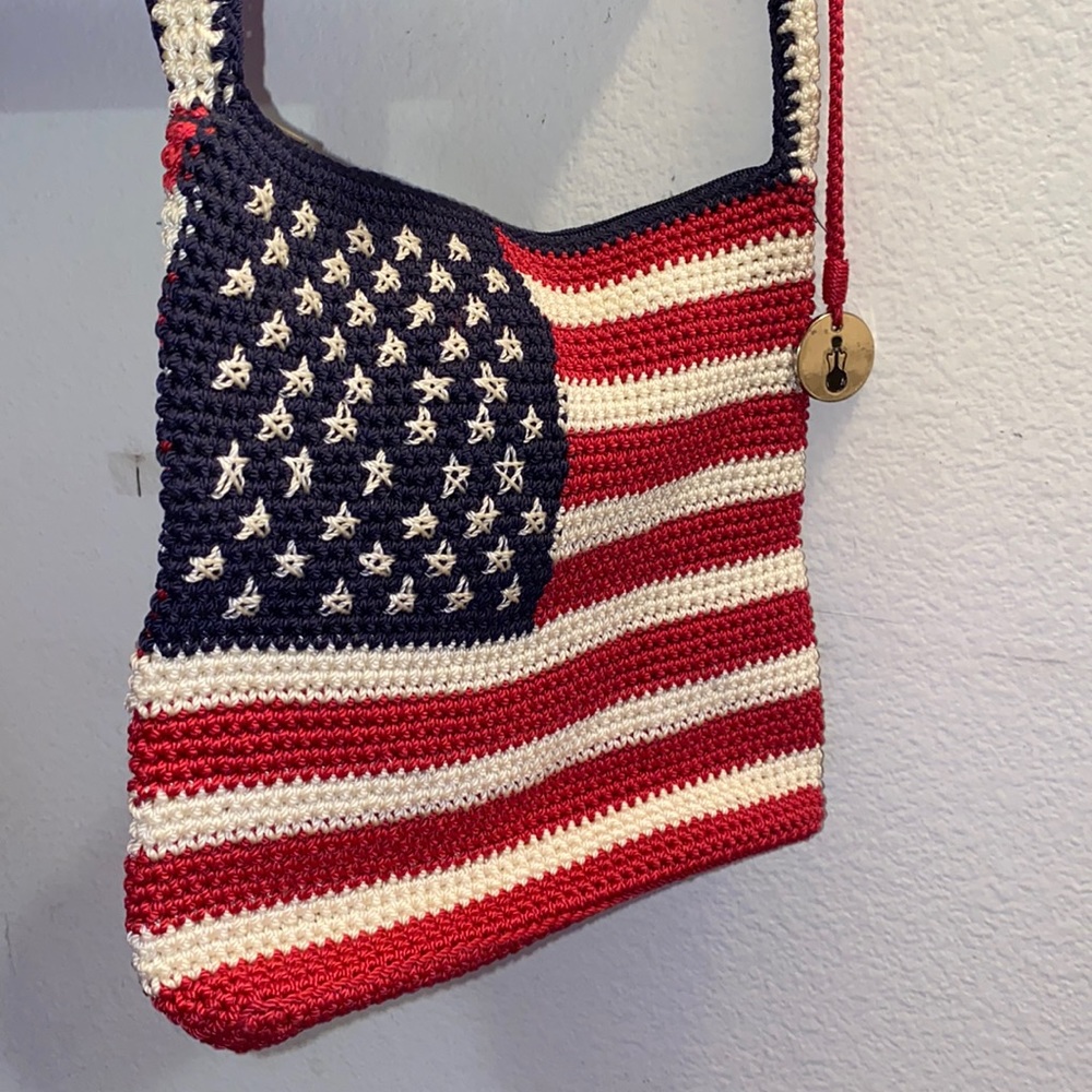 The Sak American Flag Crochet Crossbody Bag